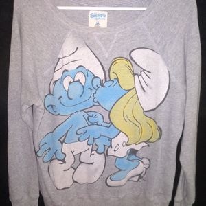 Retro Smurfs Unisex Size Large Lightweight Sweater